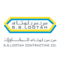 ss-lootah-contracting-logo Bilingual logo for "S.S. LOOTAH CONTRACTING CO." with a yellow and blue hexagonal emblem containing the name in English and Arabic.